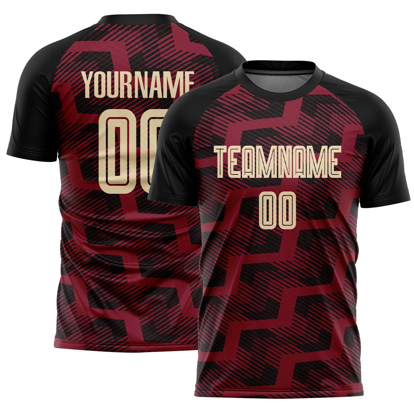 Custom Black Cream-Crimson Line Sublimation Soccer Uniform Jersey - Sky-Custom