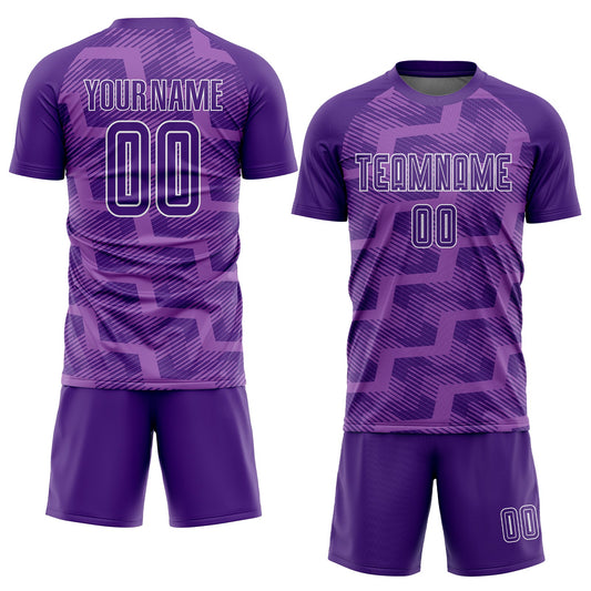 Custom Purple Medium Purple-White Line Sublimation Soccer Uniform Jersey - Sky-Custom