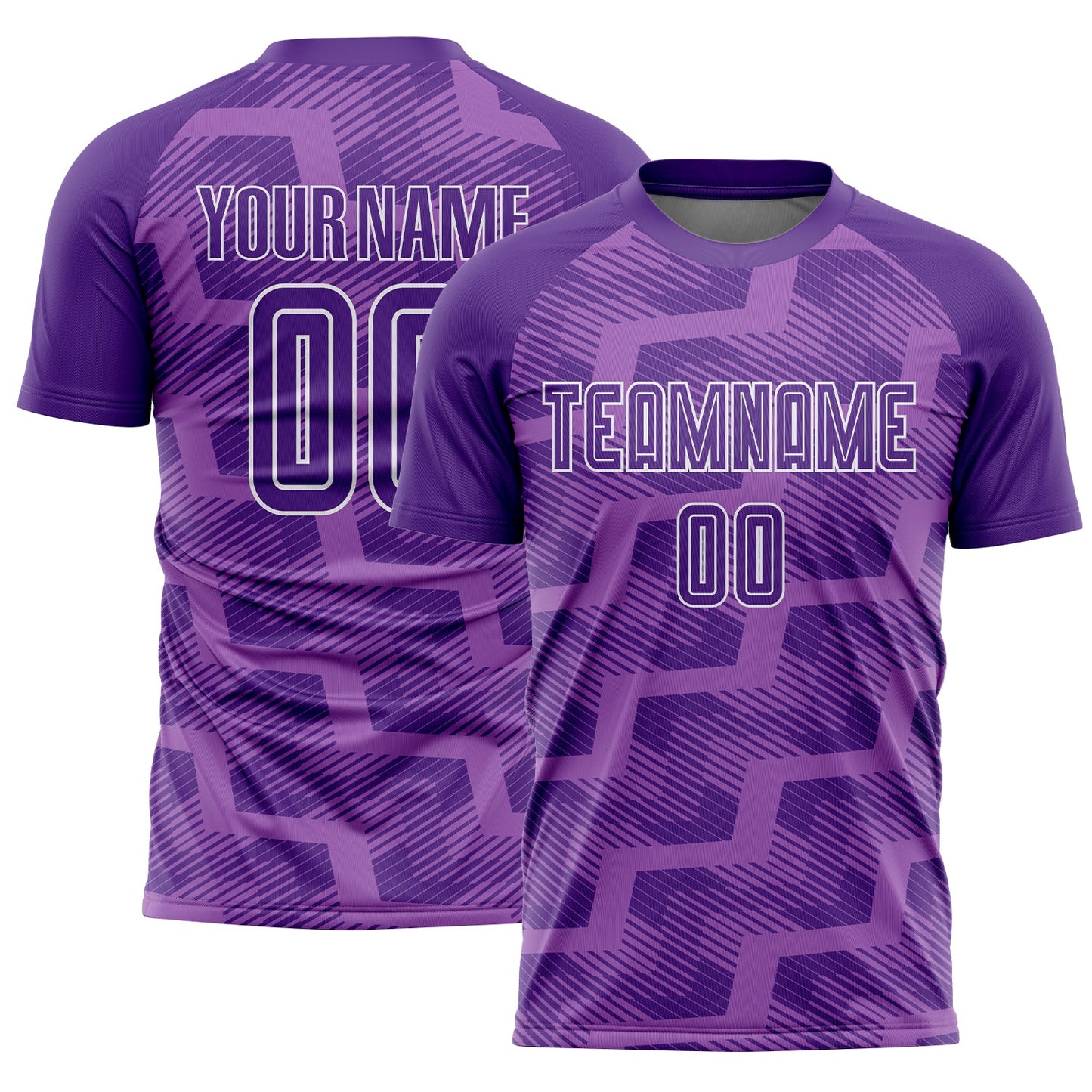 Custom Purple Medium Purple-White Line Sublimation Soccer Uniform Jersey - Sky-Custom