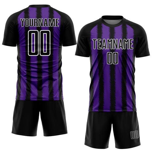 Custom Black Purple-White Line Sublimation Soccer Uniform Jersey - Sky-Custom
