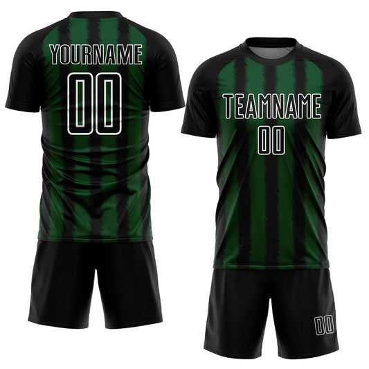 Custom Black Green-White Line Sublimation Soccer Uniform Jersey - Sky-Custom
