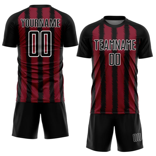 Custom Black Crimson-White Line Sublimation Soccer Uniform Jersey - Sky-Custom