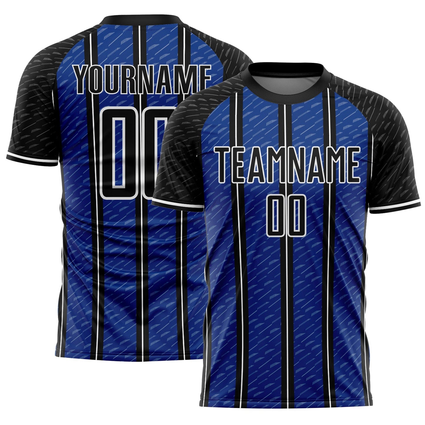 Custom Black Royal-White Line Sublimation Soccer Uniform Jersey - Sky-Custom