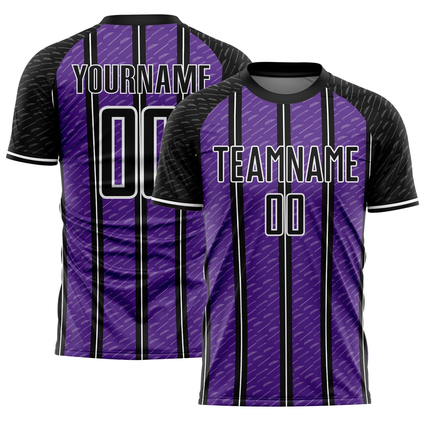 Custom Black Purple-White Line Sublimation Soccer Uniform Jersey - Sky-Custom