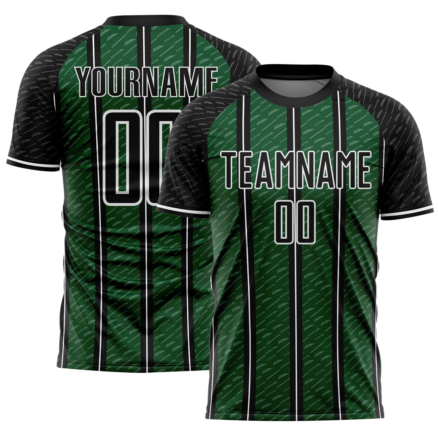 Custom Black Green-White Line Sublimation Soccer Uniform Jersey - Sky-Custom