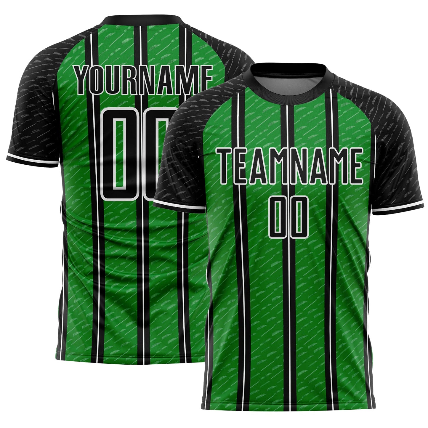 Custom Black Grass Green-White Line Sublimation Soccer Uniform Jersey - Sky-Custom