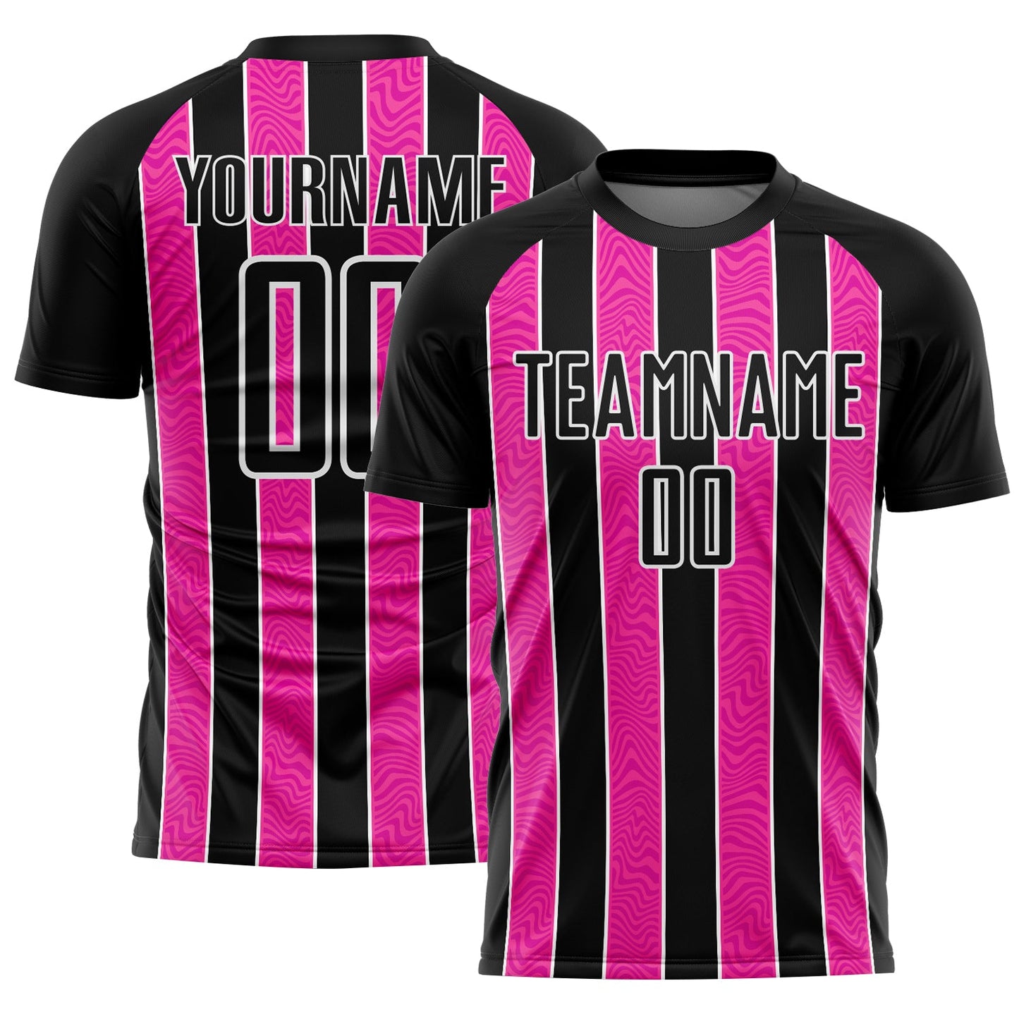 Custom Black Pink-White Line Sublimation Soccer Uniform Jersey - Sky-Custom