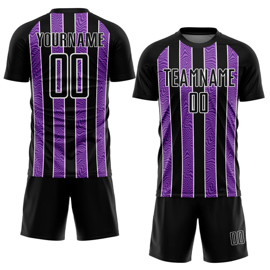 Custom Black Purple-White Line Sublimation Soccer Uniform Jersey - Sky-Custom
