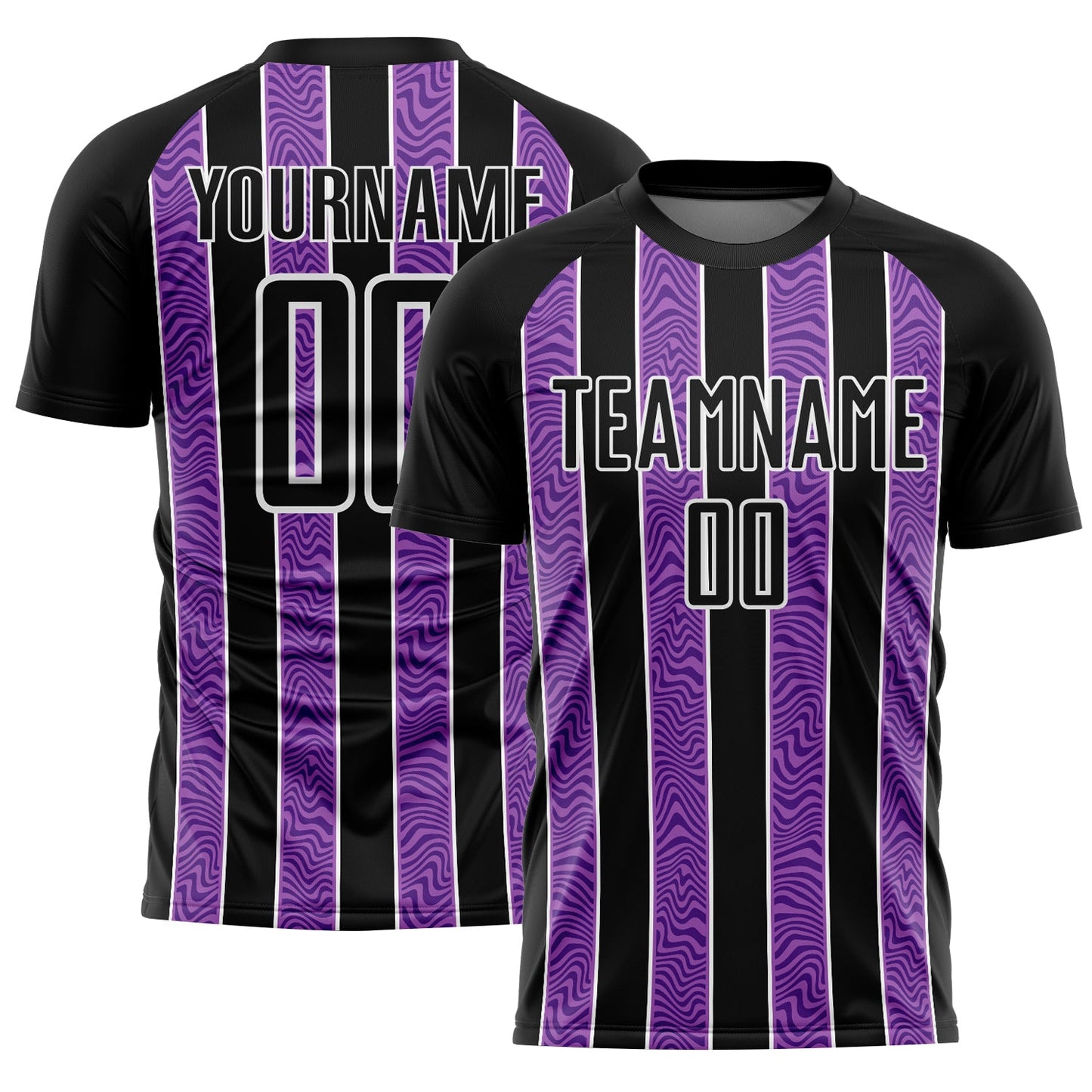 Custom Black Purple-White Line Sublimation Soccer Uniform Jersey - Sky-Custom