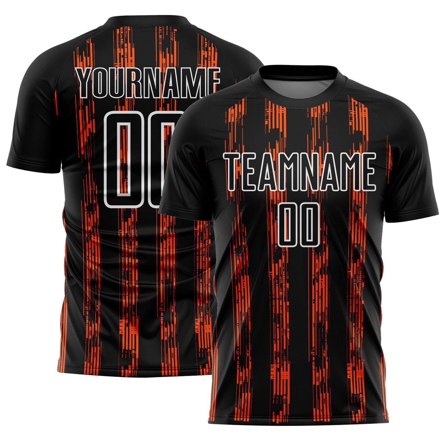 Custom Black Orange-White Line Sublimation Soccer Uniform Jersey - Sky-Custom