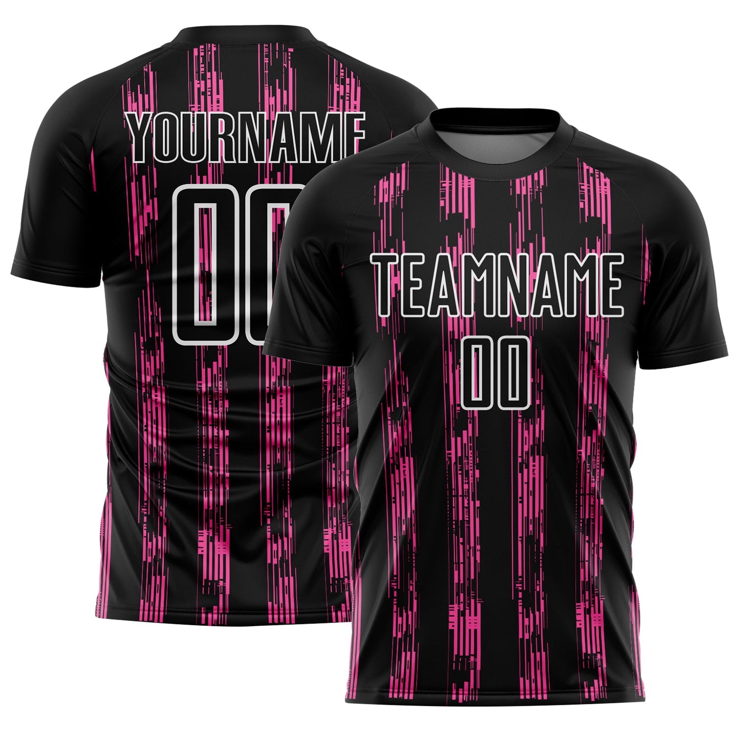 Custom Black Pink-White Line Sublimation Soccer Uniform Jersey - Sky-Custom