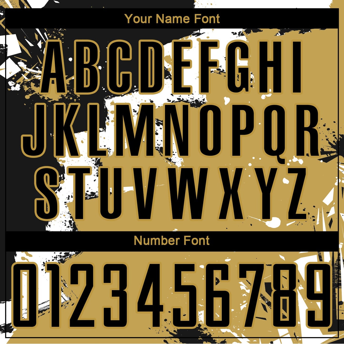 Custom Black White-Old Gold Splash Sublimation Soccer Uniform Jersey - Sky-Custom