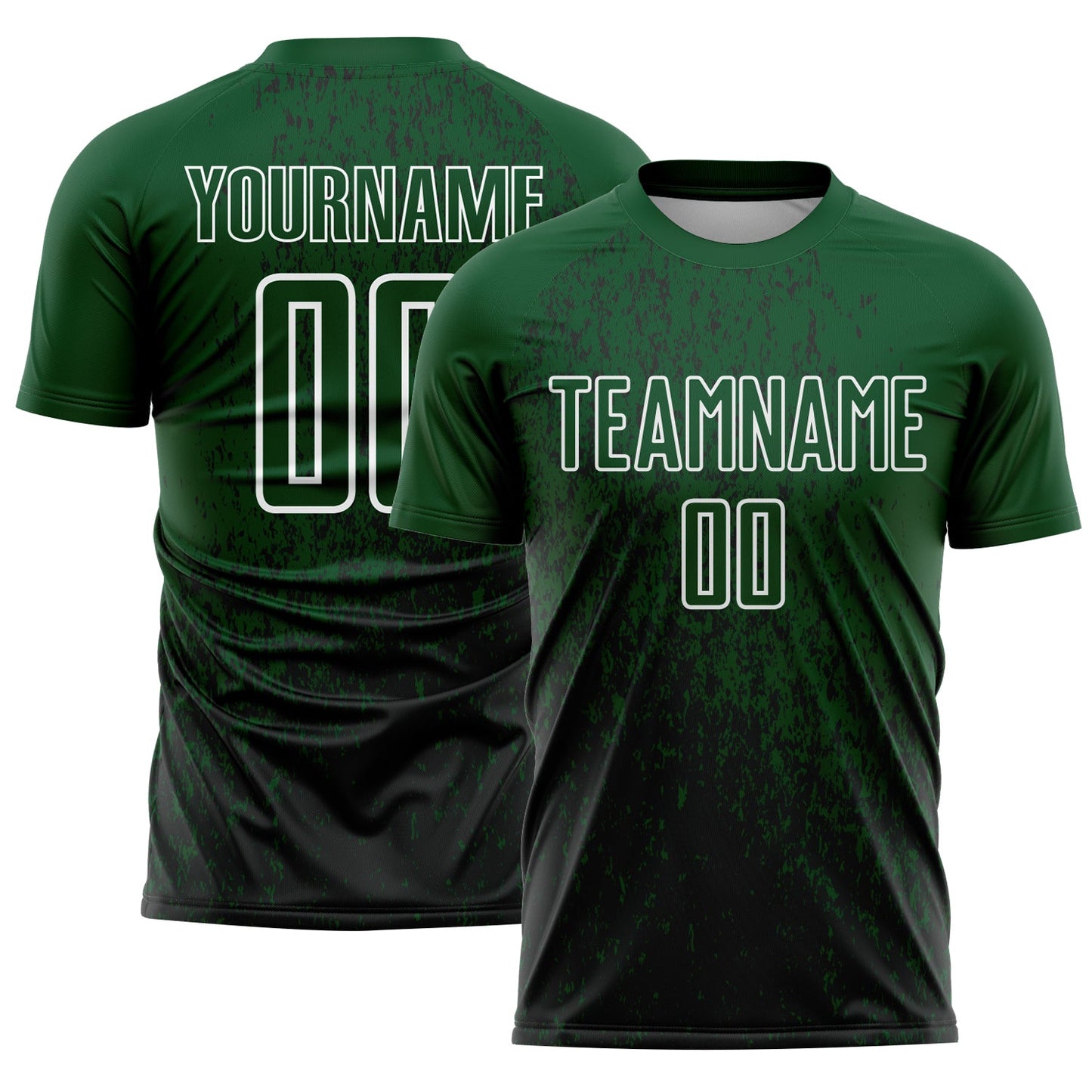 Custom Green Black-White Abstract Fragment Art Sublimation Soccer Uniform Jersey - Sky-Custom