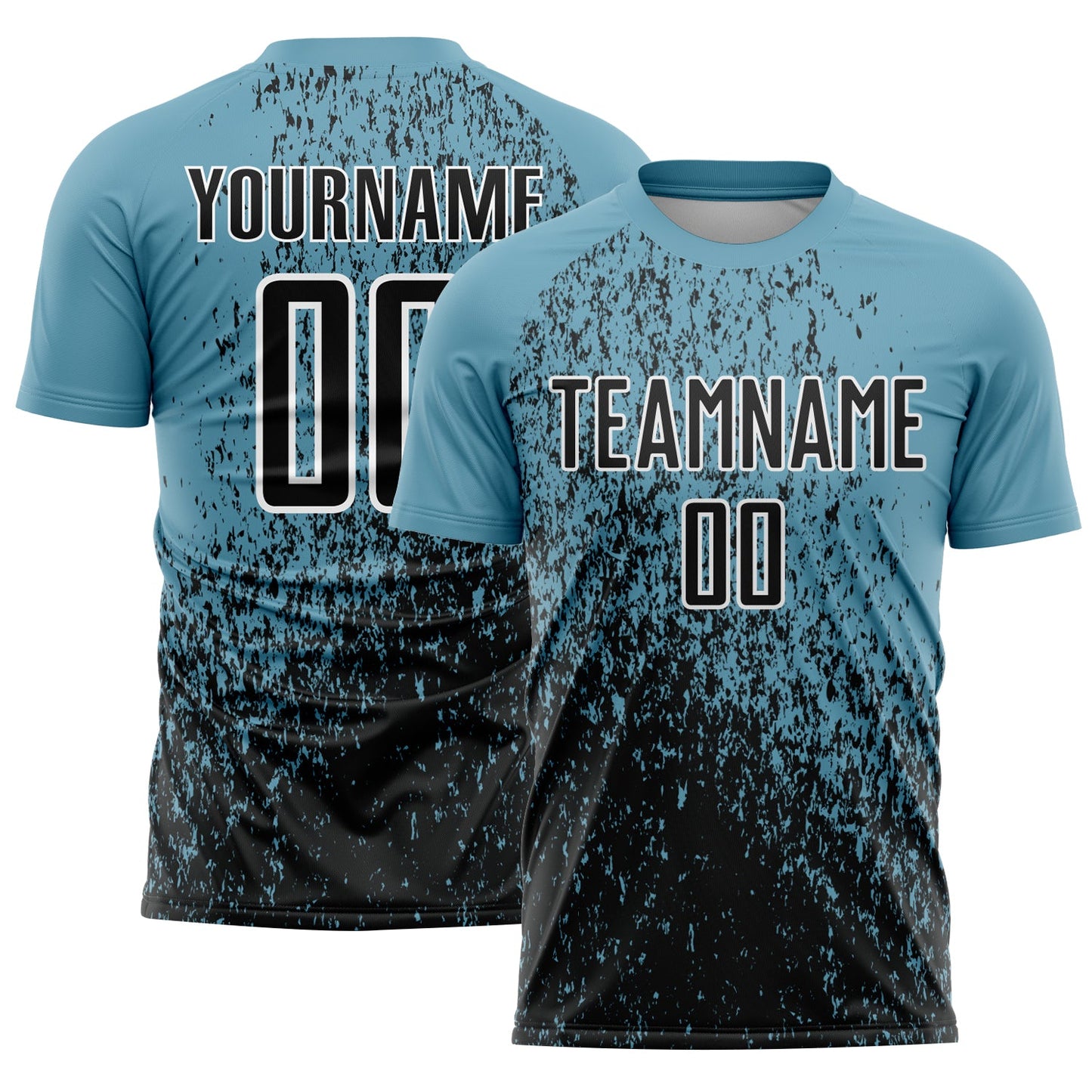 Custom Shadow Blue Black-White Abstract Fragment Art Sublimation Soccer Uniform Jersey - Sky-Custom