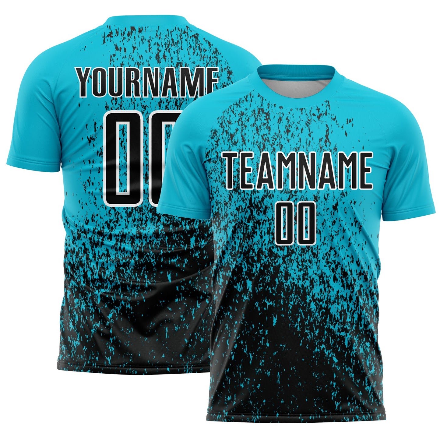 Custom Lakes Blue Black-White Abstract Fragment Art Sublimation Soccer Uniform Jersey - Sky-Custom