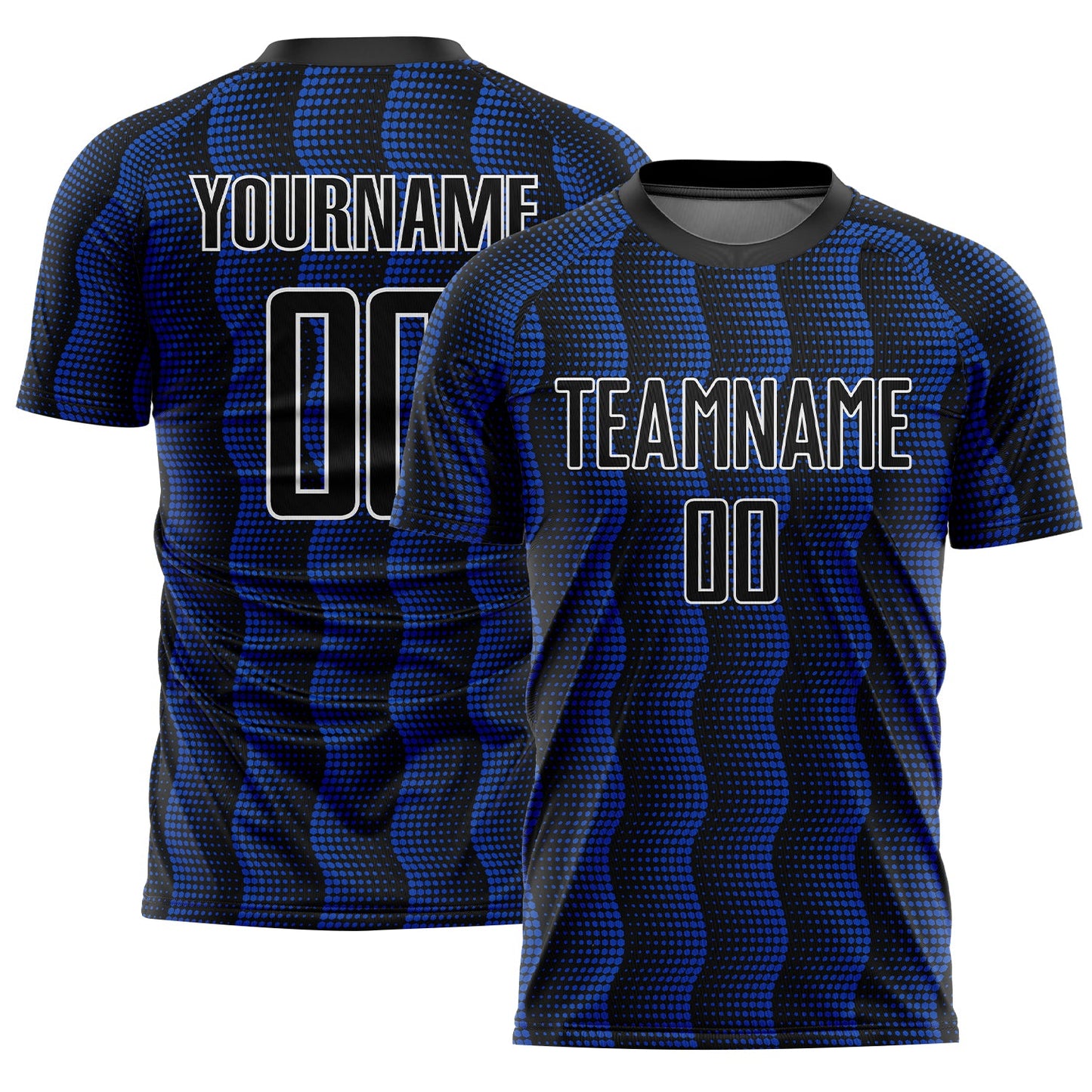 Custom Black Thunder Blue-White Geometric Shape Sublimation Soccer Uniform Jersey - Sky-Custom