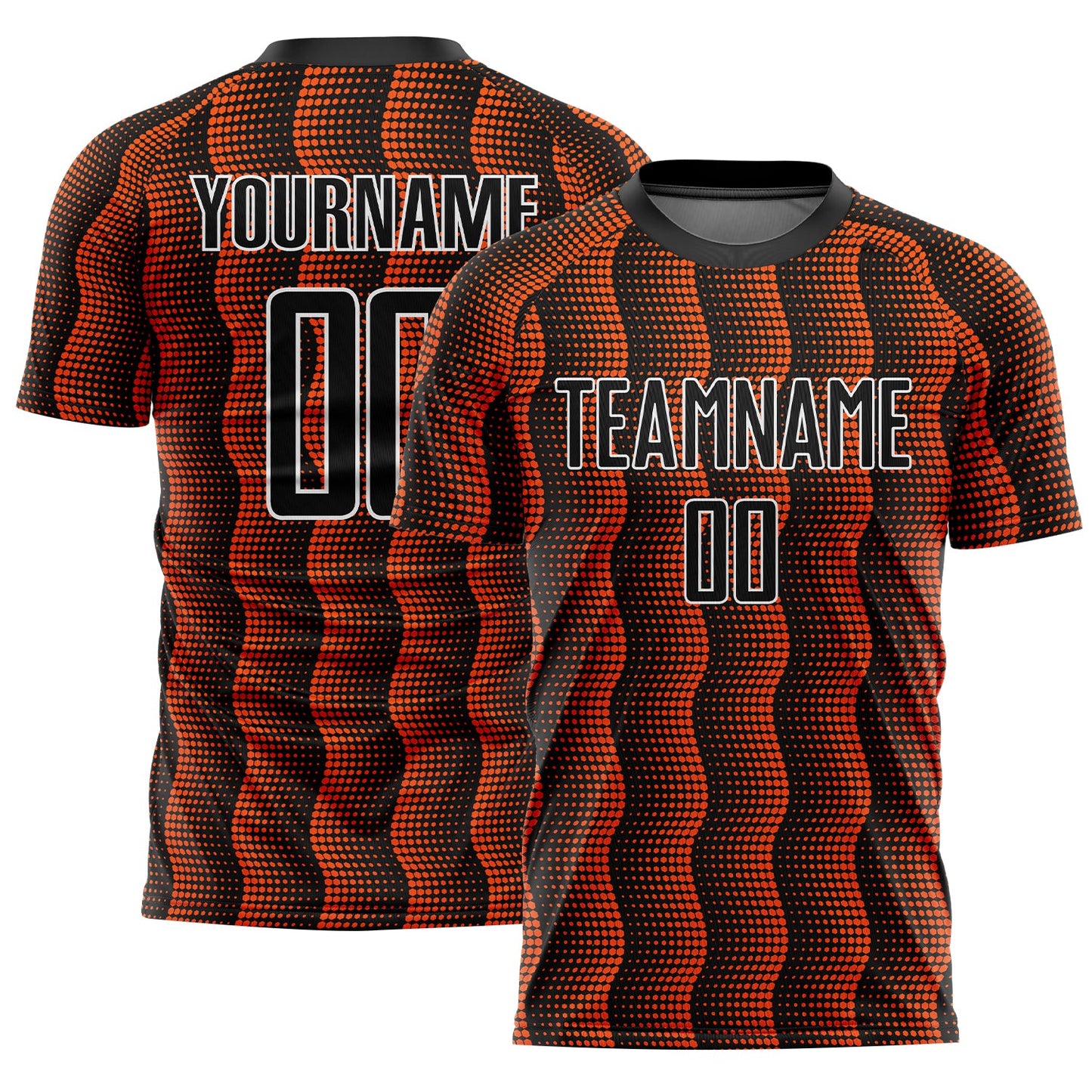 Custom Black Orange-White Geometric Shape Sublimation Soccer Uniform Jersey - Sky-Custom