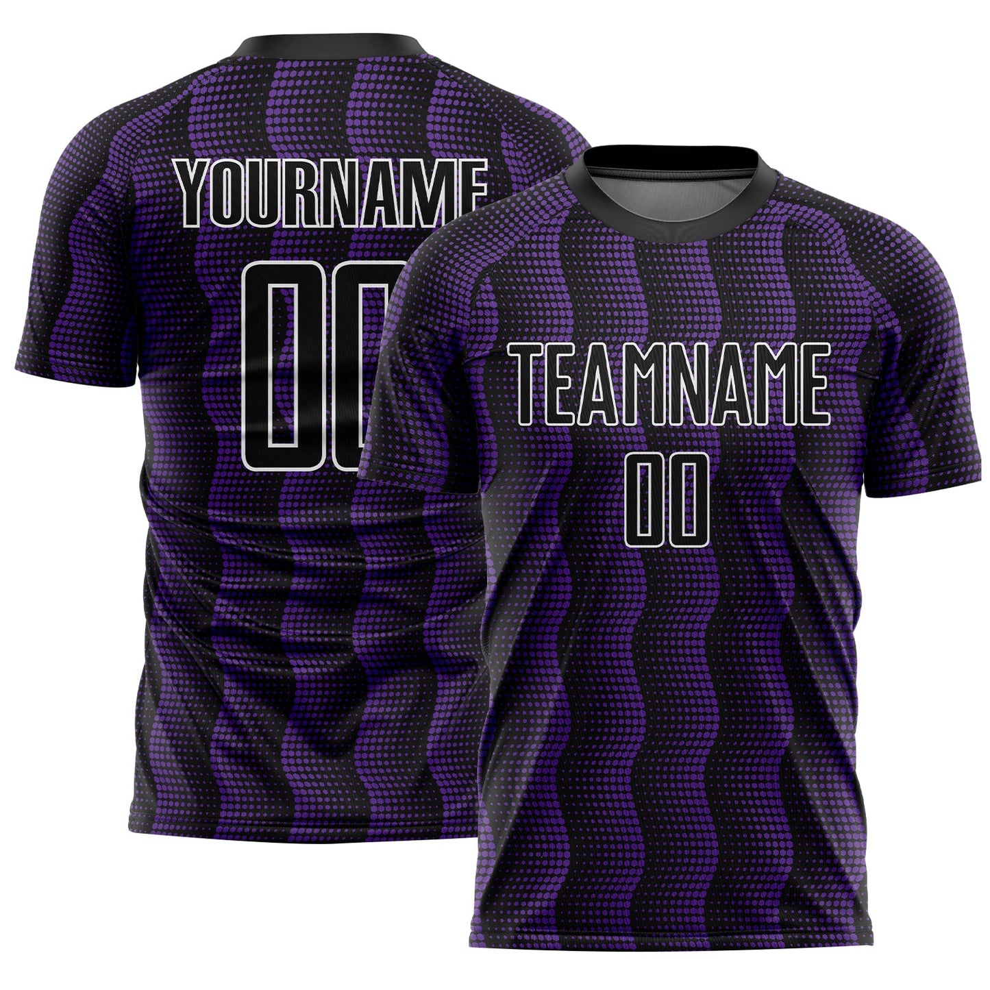 Custom Black Purple-White Geometric Shape Sublimation Soccer Uniform Jersey - Sky-Custom