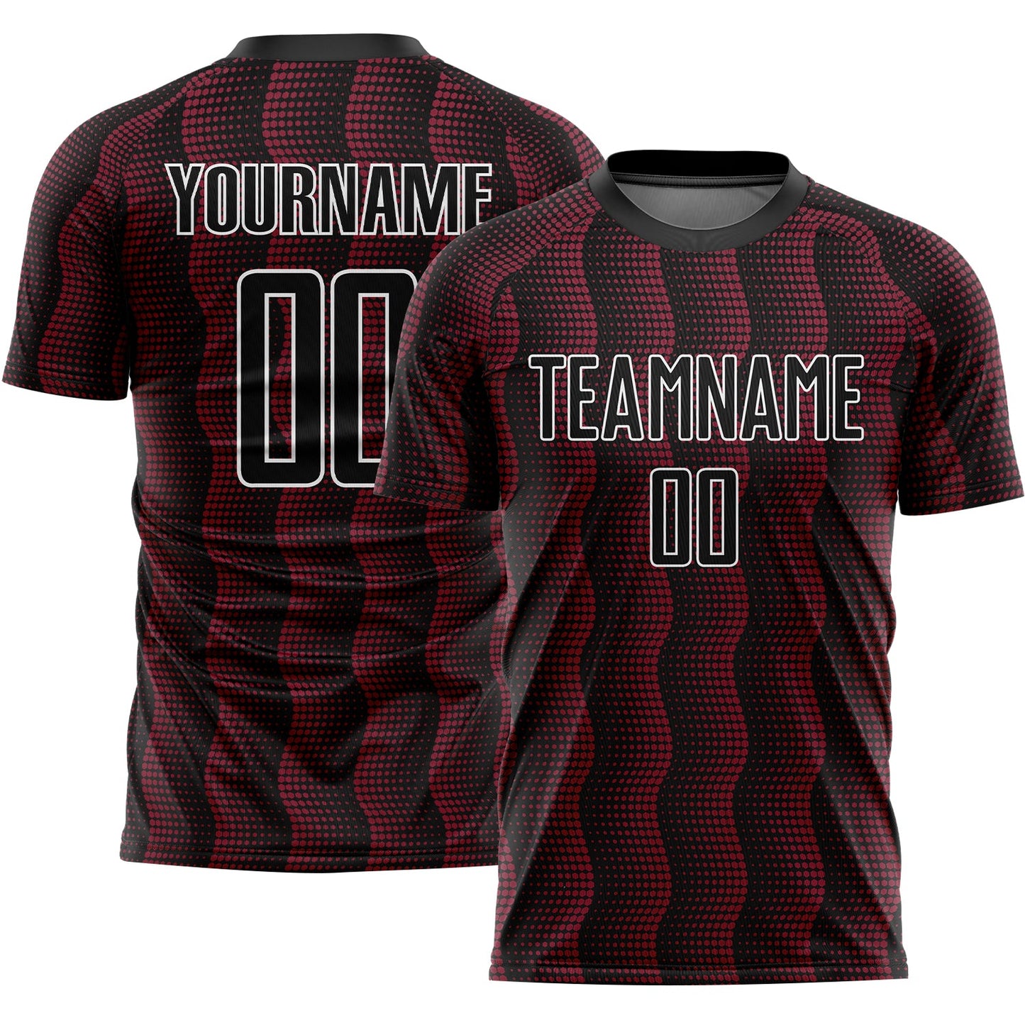 Custom Black Crimson-White Geometric Shape Sublimation Soccer Uniform Jersey - Sky-Custom