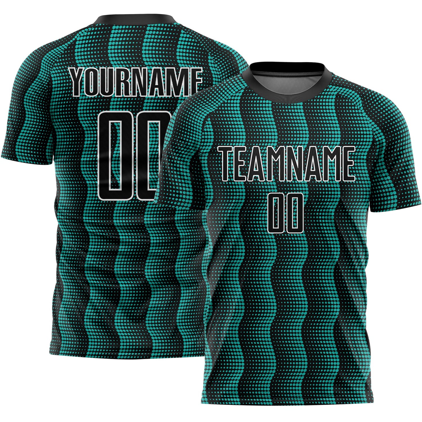 Custom Black Aqua-White Geometric Shape Sublimation Soccer Uniform Jersey - Sky-Custom