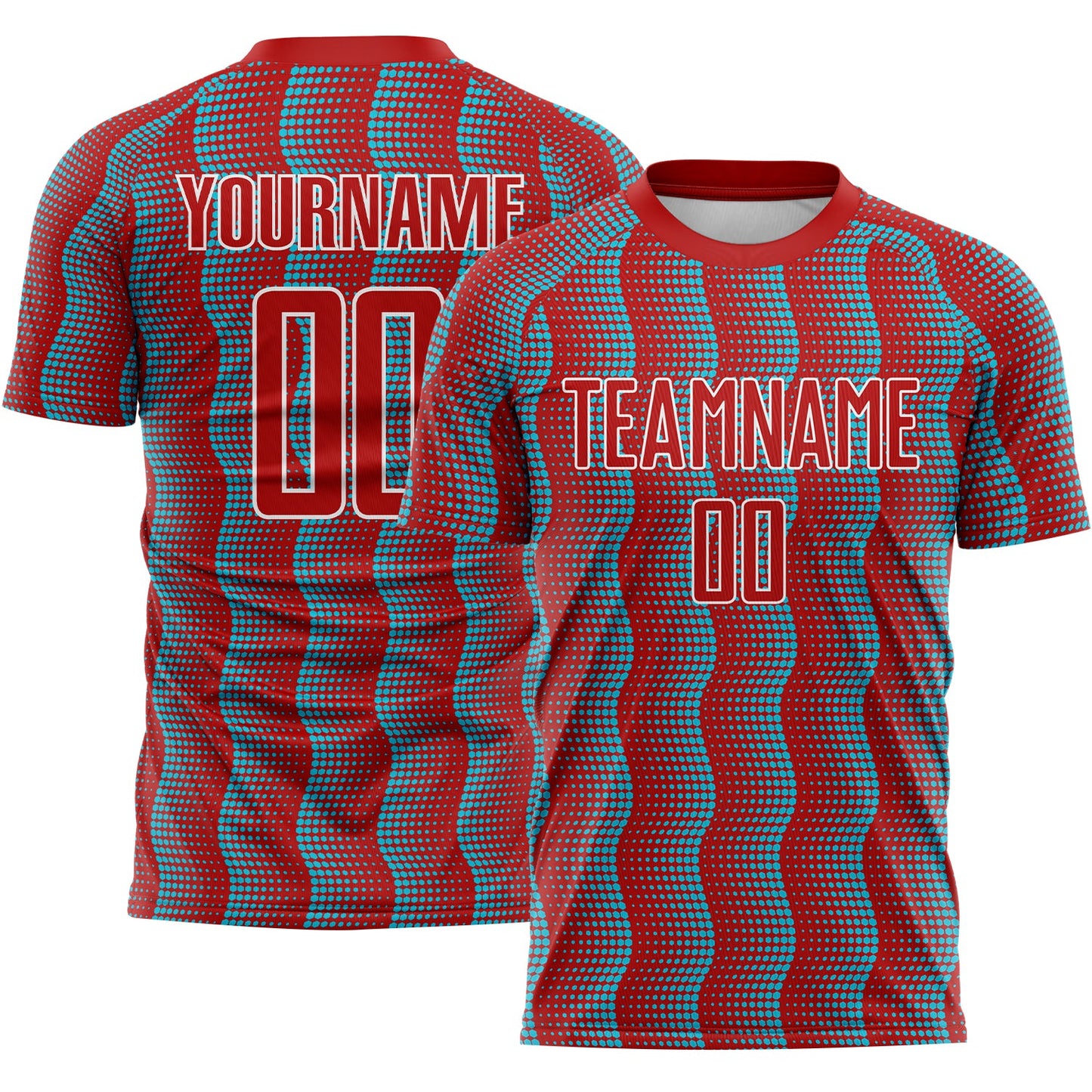 Custom Red Lakes Blue-White Geometric Shape Sublimation Soccer Uniform Jersey - Sky-Custom