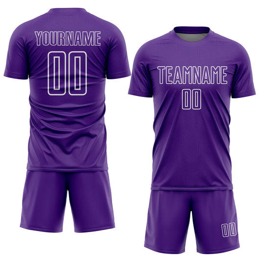 Custom Purple White Geometric Shape Sublimation Soccer Uniform Jersey - Sky-Custom