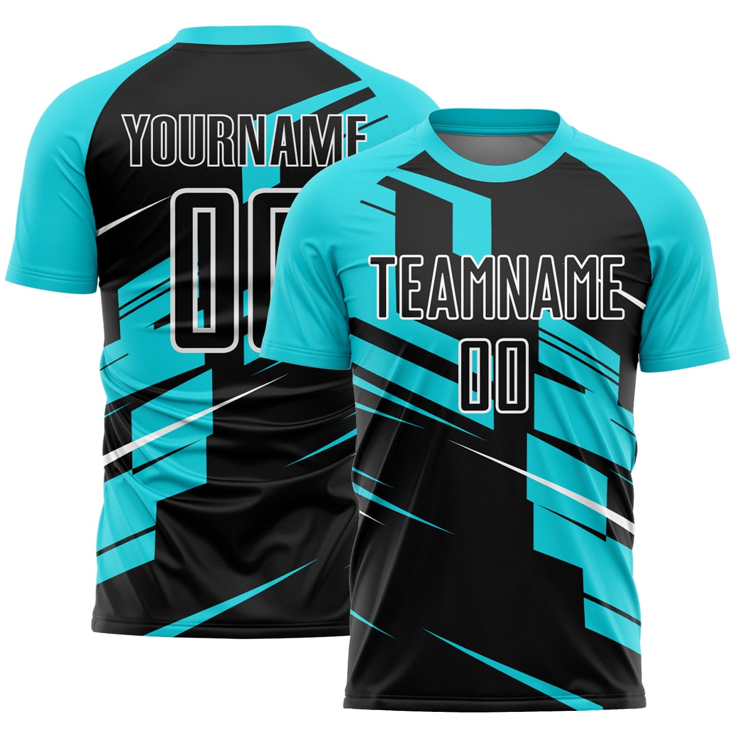 Custom Black Lakes Blue-White Line Sublimation Soccer Uniform Jersey - Sky-Custom