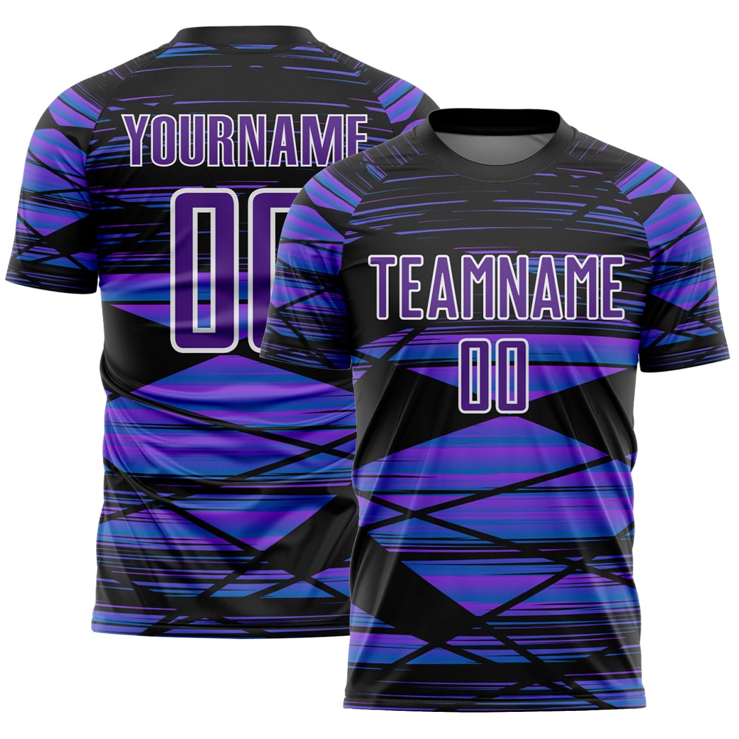 Custom Black Purple-White Line Sublimation Soccer Uniform Jersey - Sky-Custom