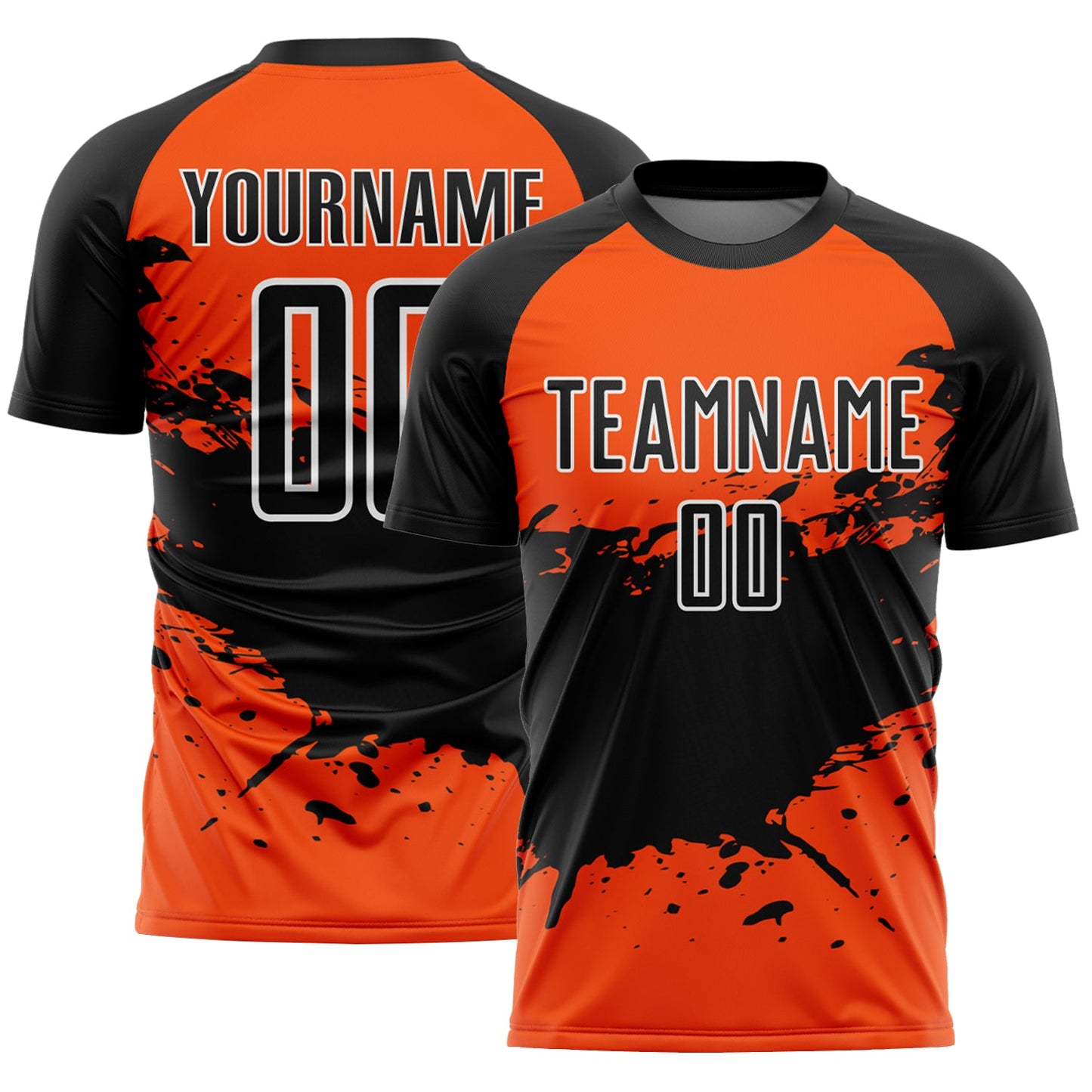 Custom Orange Black-White Splash Sublimation Soccer Uniform Jersey - Sky-Custom