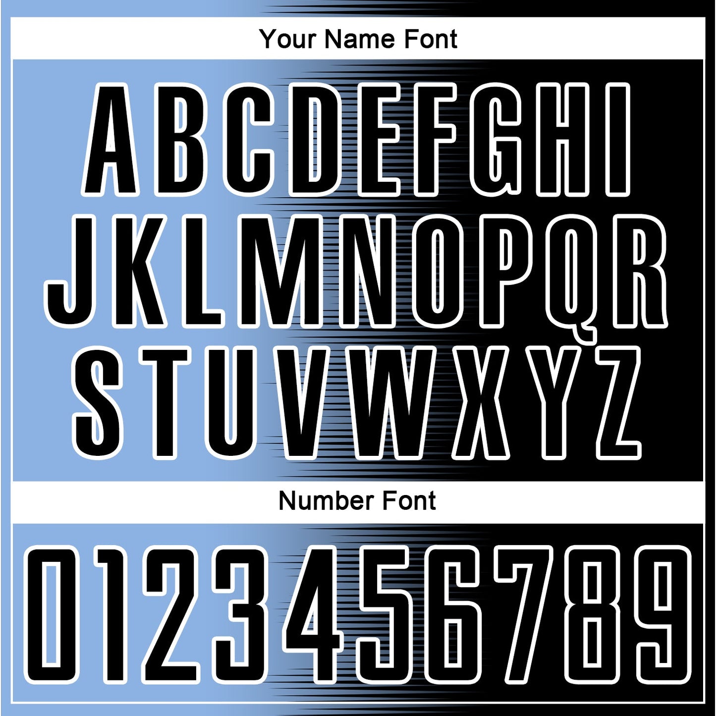 Custom Black Light Blue-White Gradient Line Sublimation Soccer Uniform Jersey - Sky-Custom