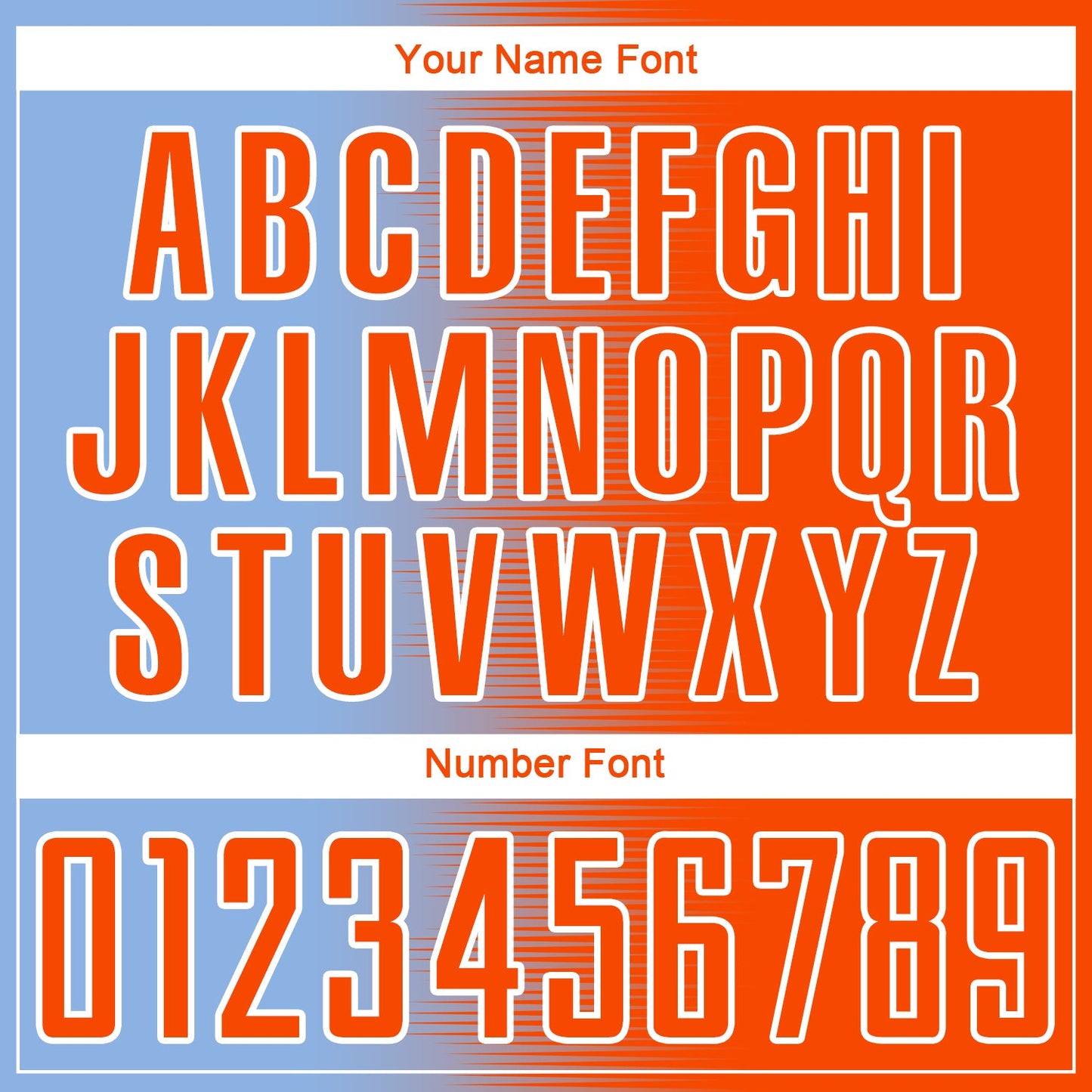 Custom Light Blue Orange-White Gradient Line Sublimation Soccer Uniform Jersey - Sky-Custom