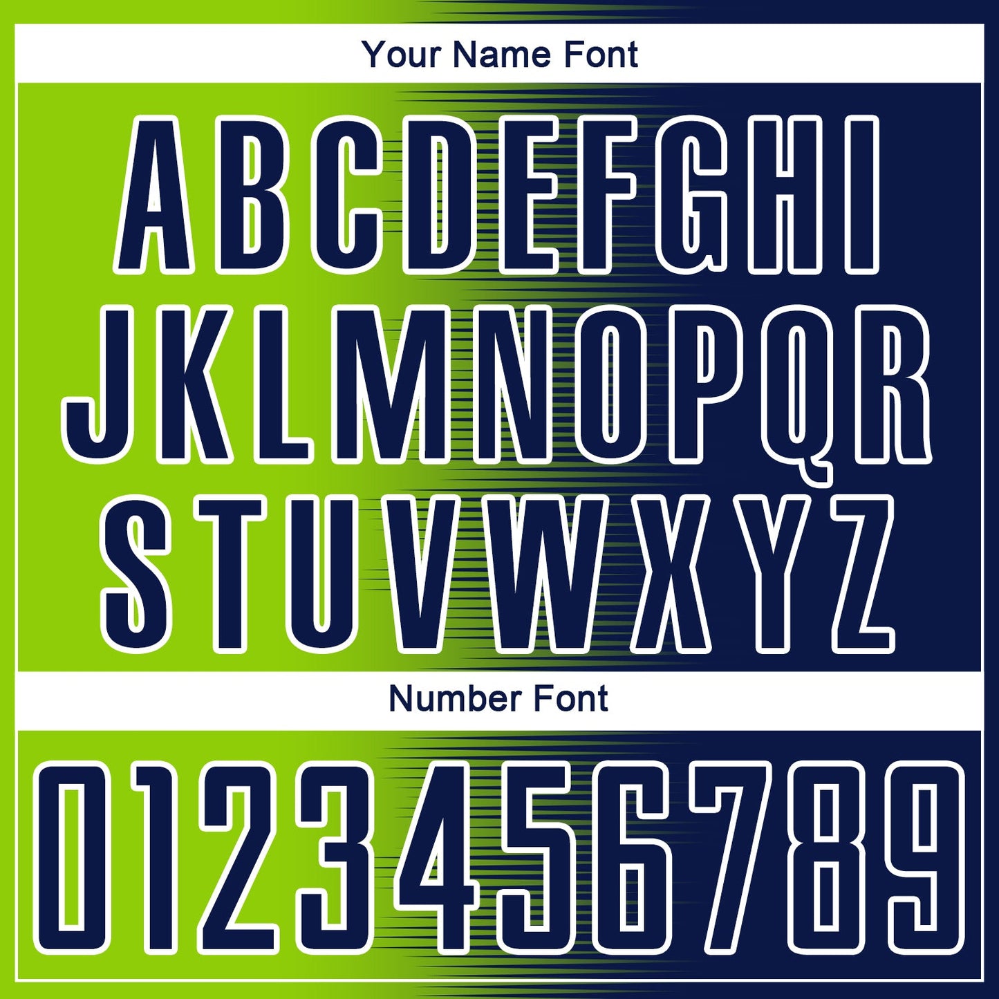 Custom Navy Neon Green-White Gradient Line Sublimation Soccer Uniform Jersey - Sky-Custom