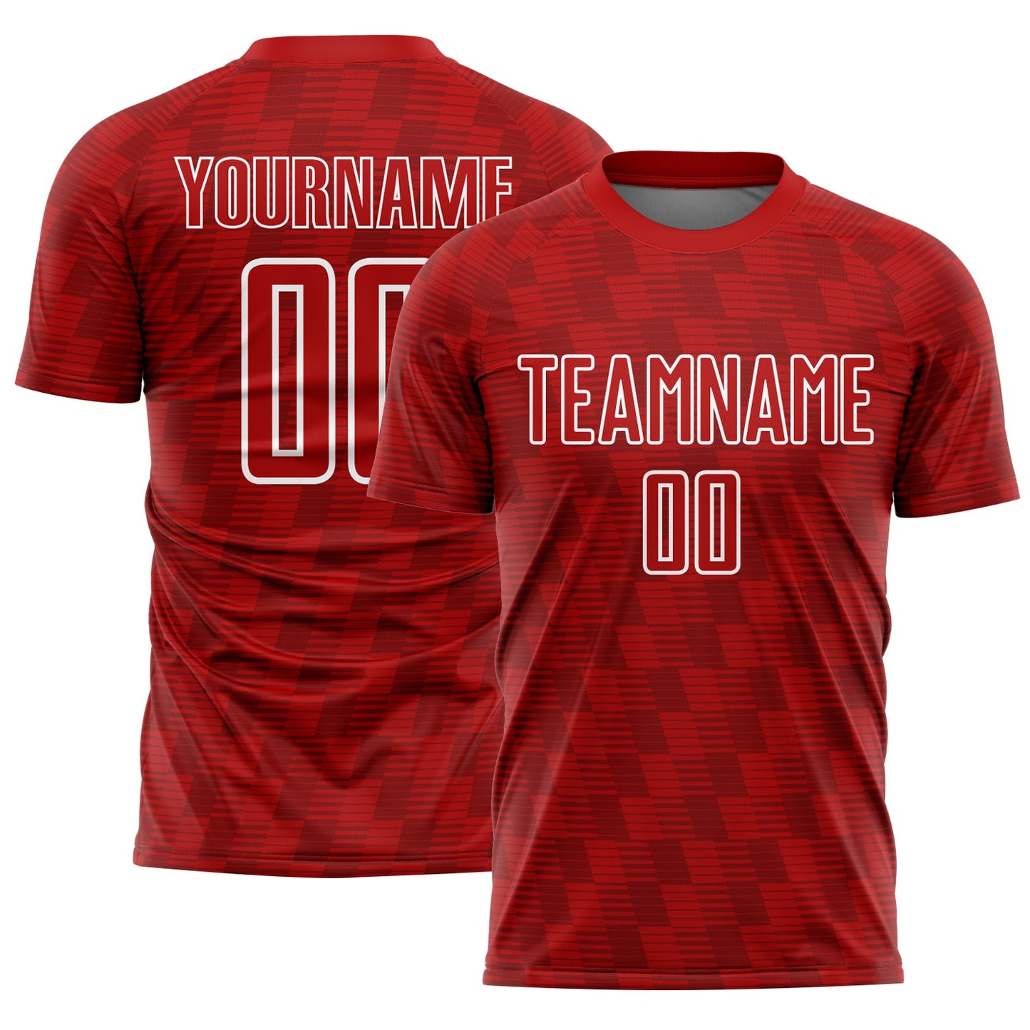 Custom Red White Line Sublimation Soccer Uniform Jersey - Sky-Custom