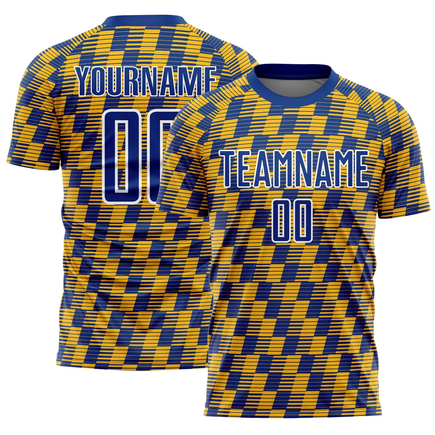 Custom Royal Gold-White Line Sublimation Soccer Uniform Jersey - Sky-Custom