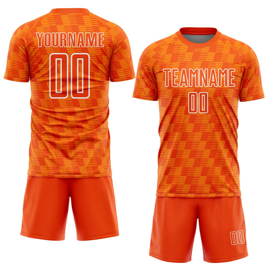 Custom Orange Bay Orange-White Line Sublimation Soccer Uniform Jersey - Sky-Custom
