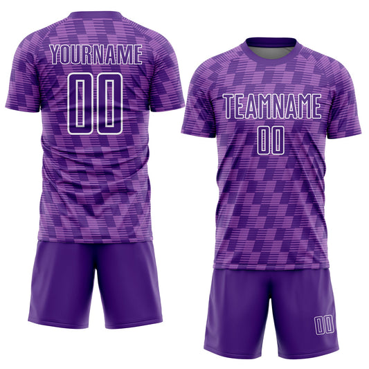 Custom Purple Medium Purple-White Line Sublimation Soccer Uniform Jersey - Sky-Custom