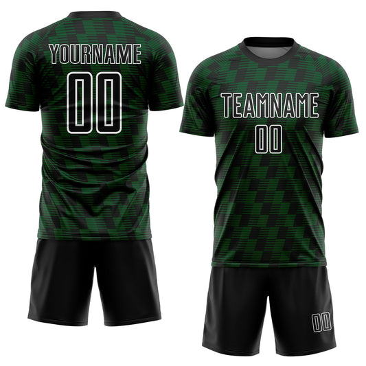 Custom Black Green-White Line Sublimation Soccer Uniform Jersey - Sky-Custom