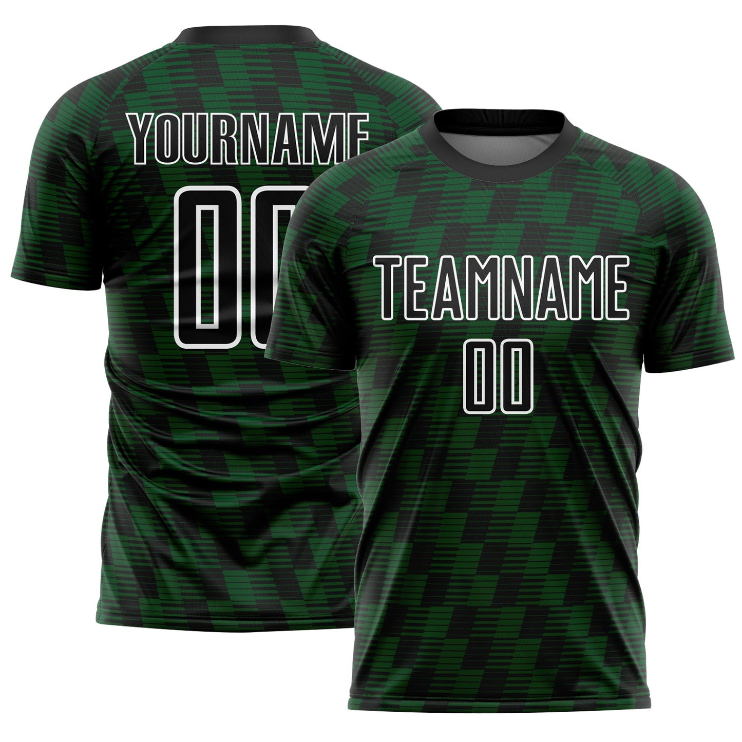 Custom Black Green-White Line Sublimation Soccer Uniform Jersey - Sky-Custom