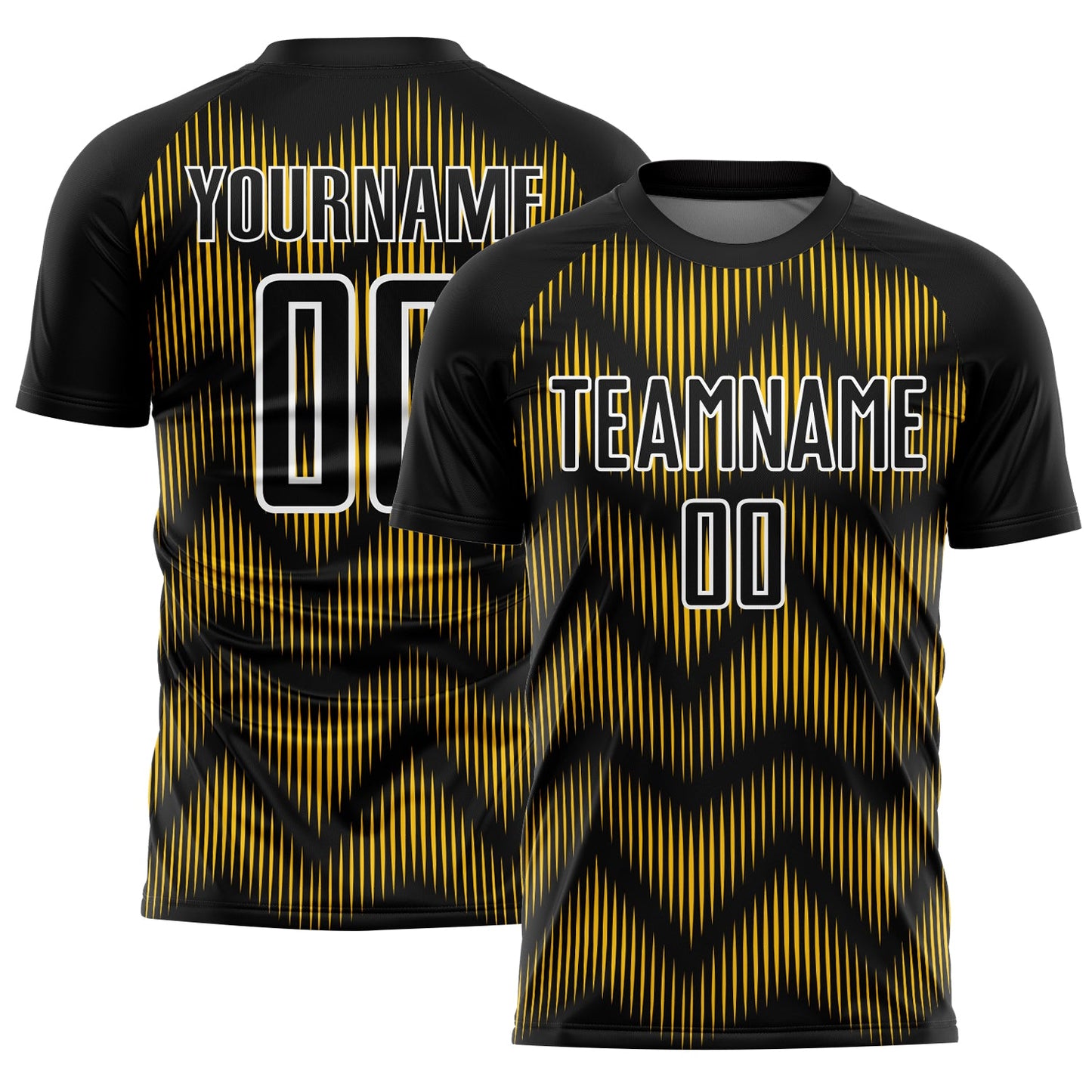 Custom Black Yellow-White Line Sublimation Soccer Uniform Jersey - Sky-Custom