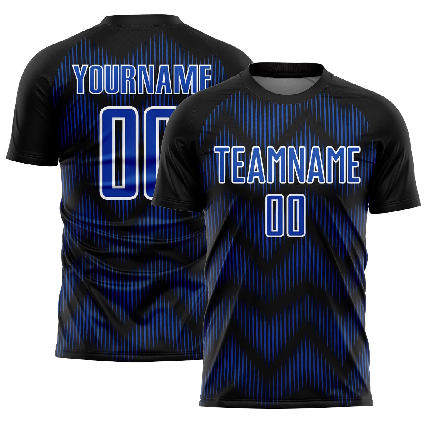 Custom Black Thunder Blue-White Line Sublimation Soccer Uniform Jersey - Sky-Custom