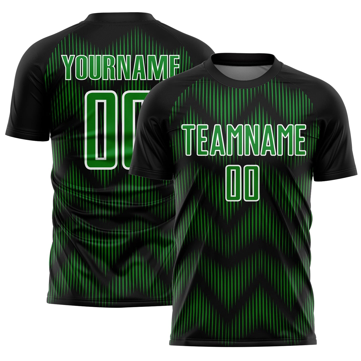 Custom Black Grass Green-White Line Sublimation Soccer Uniform Jersey - Sky-Custom