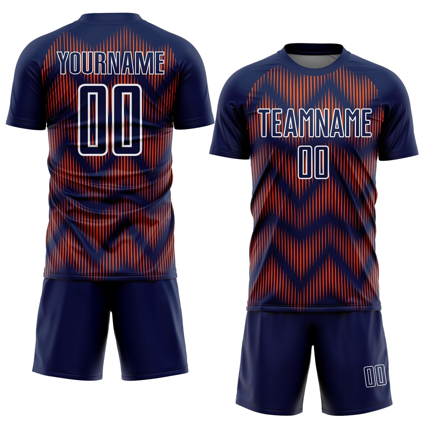 Custom Navy Orange-White Line Sublimation Soccer Uniform Jersey - Sky-Custom