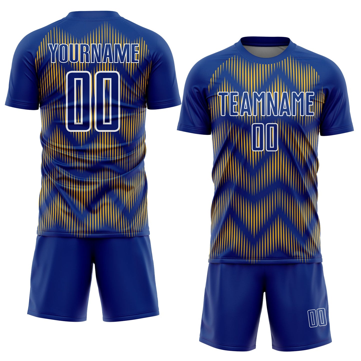 Custom Royal Gold-White Line Sublimation Soccer Uniform Jersey - Sky-Custom