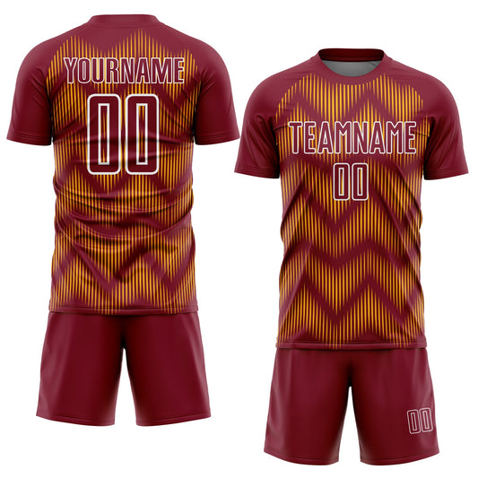 Custom Crimson Gold-White Line Sublimation Soccer Uniform Jersey - Sky-Custom