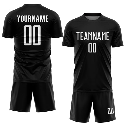 Custom Black White Sublimation Soccer Uniform Jersey - Sky-Custom