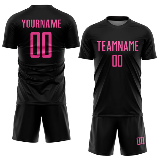 Custom Black Pink Sublimation Soccer Uniform Jersey - Sky-Custom