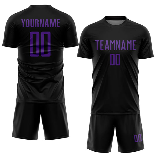 Custom Black Purple Sublimation Soccer Uniform Jersey - Sky-Custom