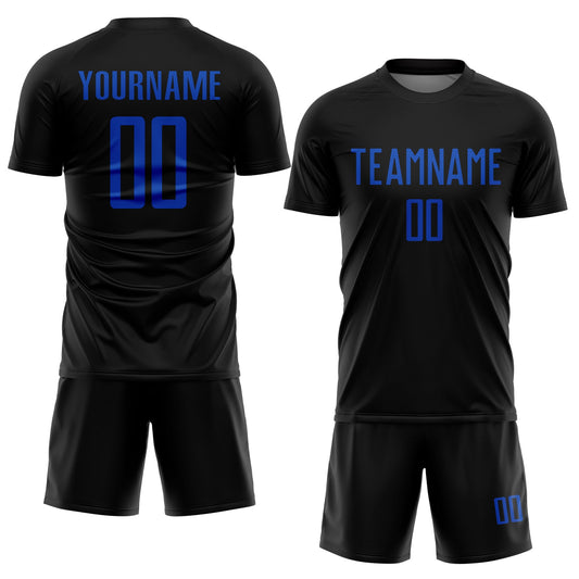 Custom Black Thunder Blue Sublimation Soccer Uniform Jersey - Sky-Custom