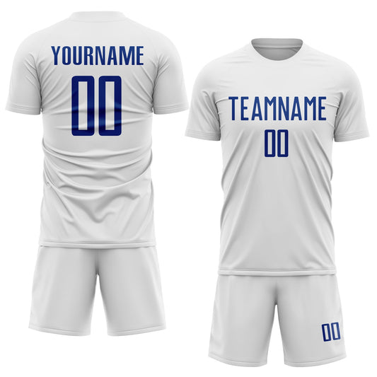 Custom White Royal Sublimation Soccer Uniform Jersey - Sky-Custom