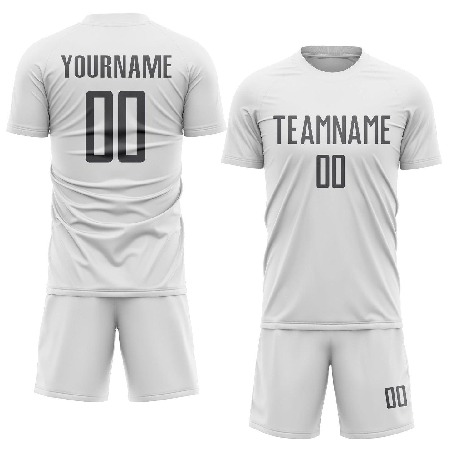 Custom White Steel Gray Sublimation Soccer Uniform Jersey - Sky-Custom